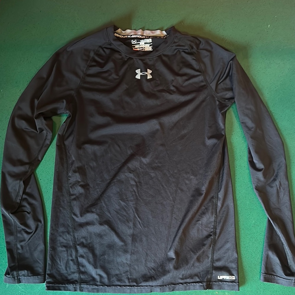 Youth Under Armour Black Long Sleeve Athletic Tee
